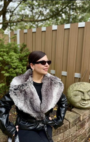 KÜRK DETAYLI DERİ CEKET